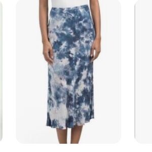 Young Fabulous & Broke Navy Tie-Dye Midi Skirt in size Large